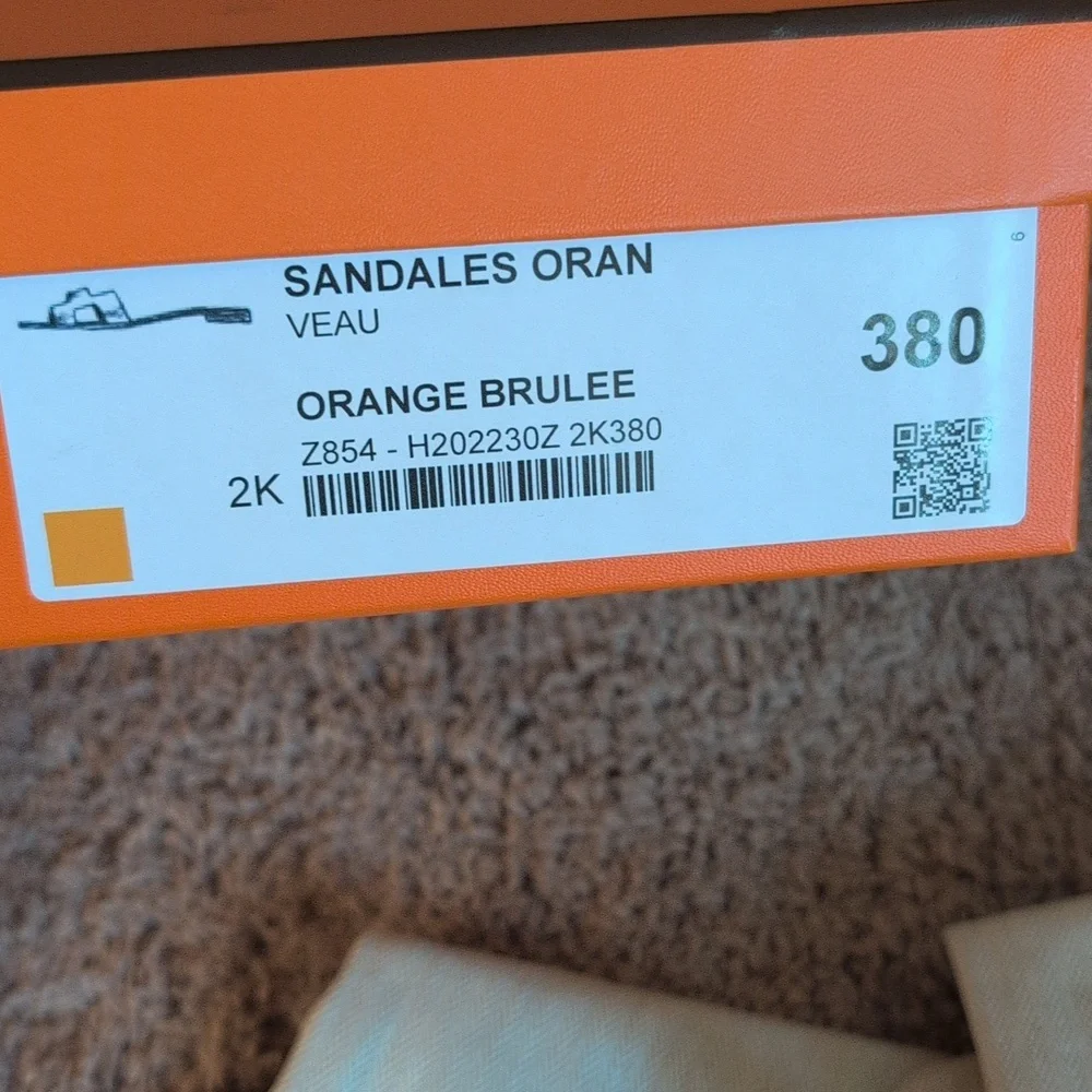 Hermes Oran Orange Brulee Size 38 - Picture 8 of 14